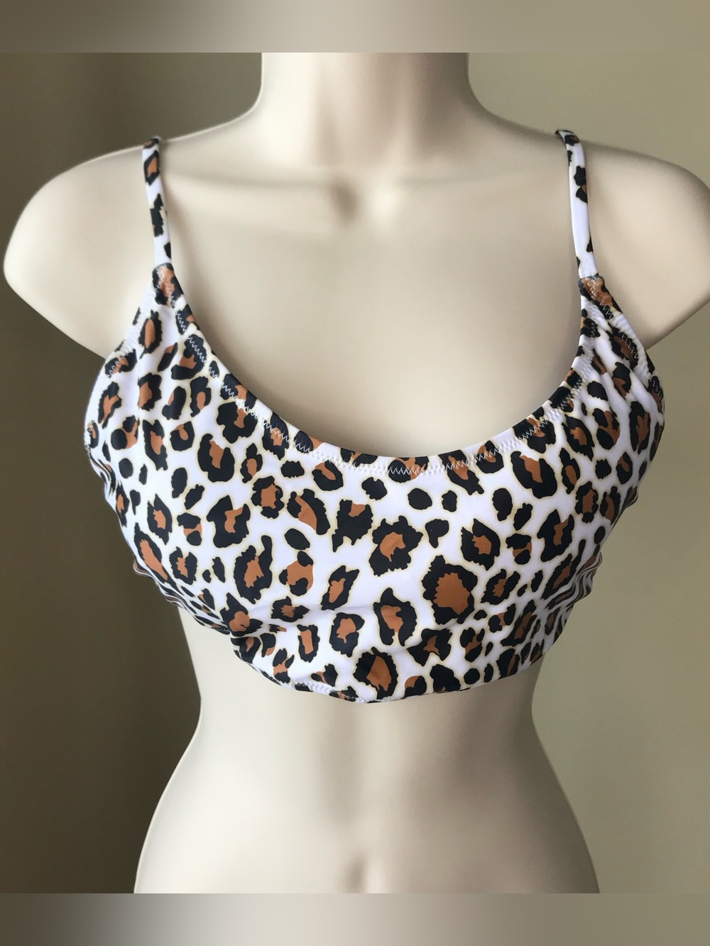 Realeaf Leopard Print Bikini Top Size M